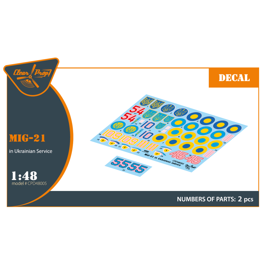Decals MiG-21 in Ukrainian Service 1/48 ClearProp CPD48005