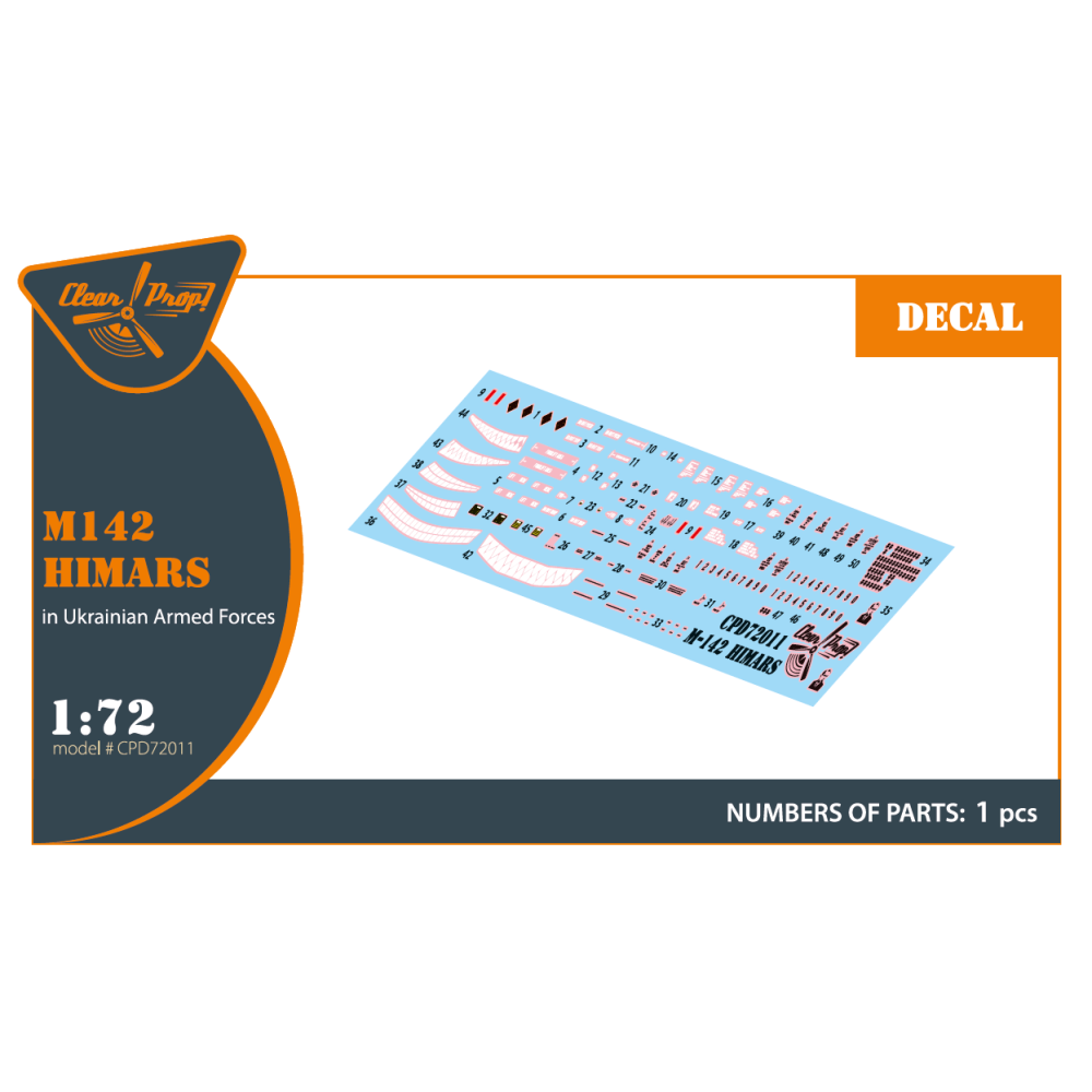 M142 Himars in Ukrainian Armed Forces decal set (Foreart, Meng, Dragon) 1/72 ClearProp CPD72011