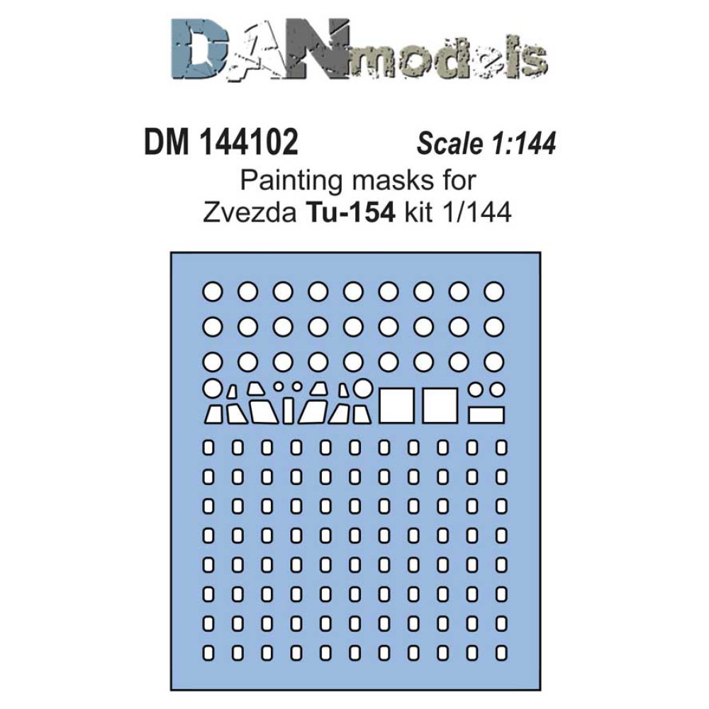 Painting masks for model Zvezda Tu-154 kit 1/144  DANmodels  144102