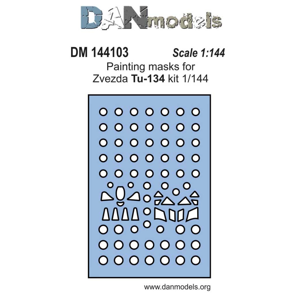 Painting masks for model Zvezda Tu-134 kit 1/144  DANmodels  144103