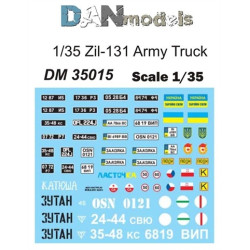 Zil-131 Army Truck decals  1/35 DANmodels 35015