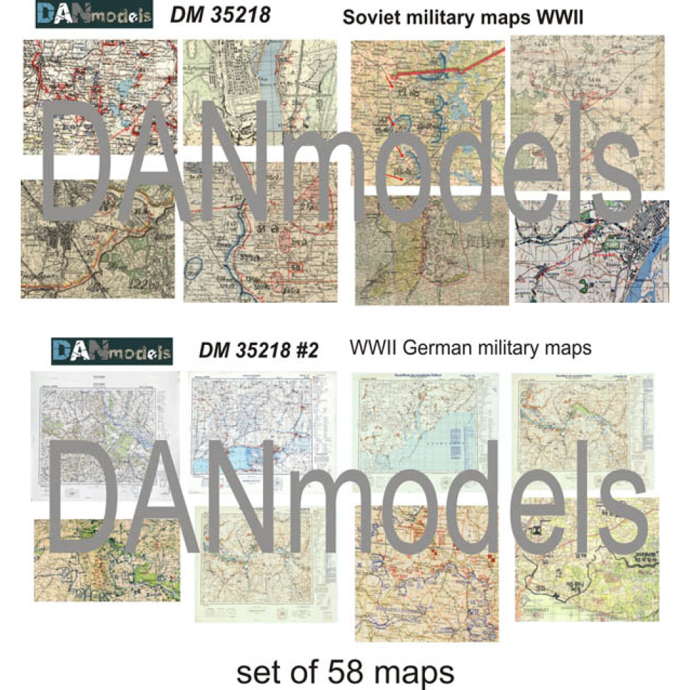 German and Soviet WWII topographic maps, newspaper 1/35 DANmodels  35218