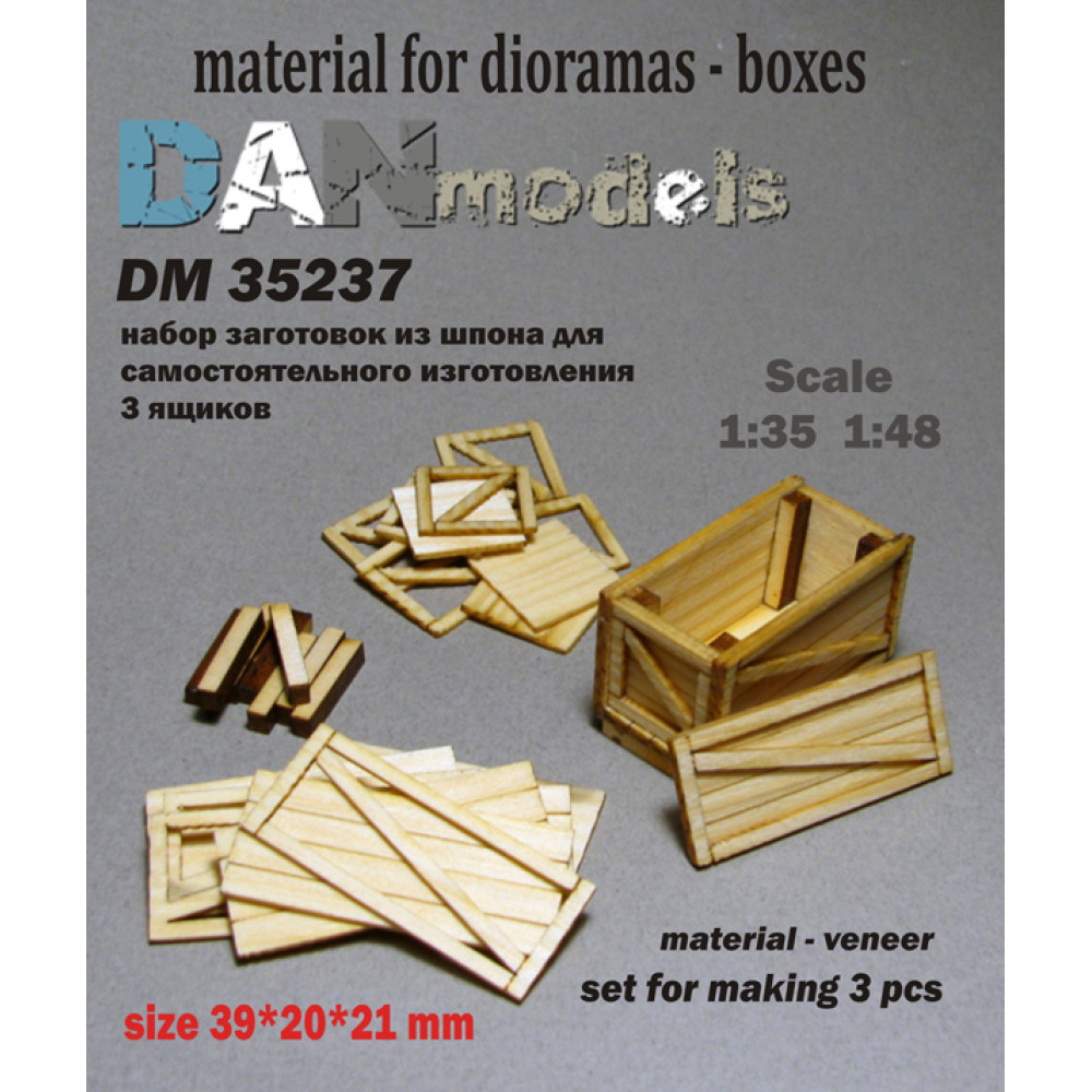 Material for dioramas —3 boxes(39*20*21). veneer 1/35 DANmodels  35237
