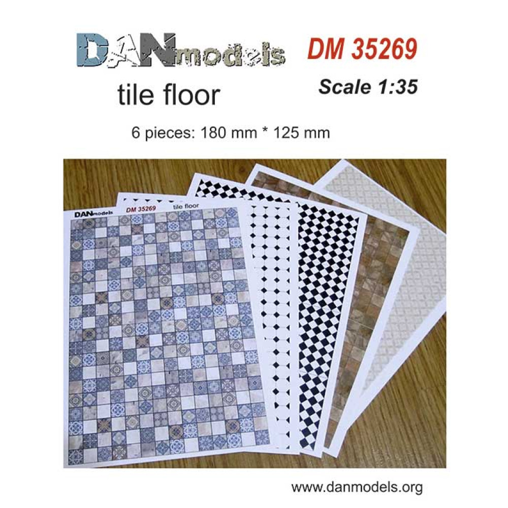 Material for dioramas. tiled floor ( cardboard printing ) 1/35 DANmodels  35269