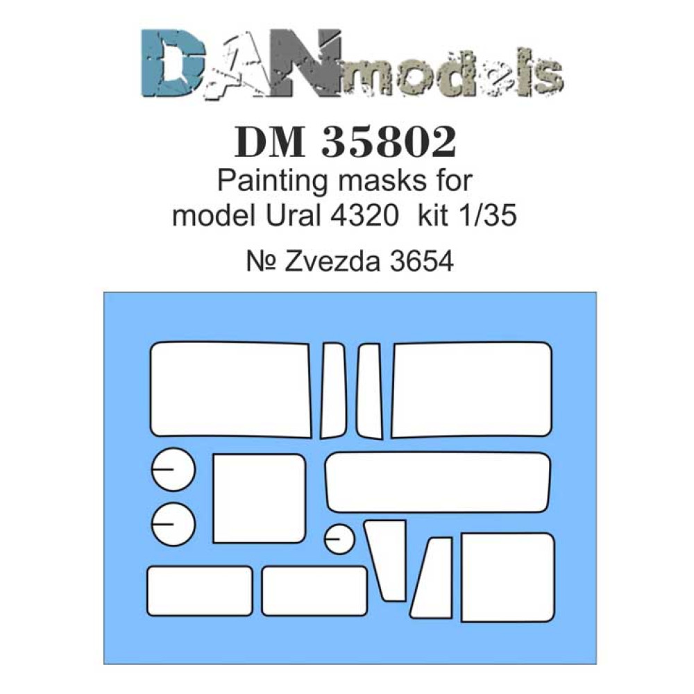 Painting masks for model Ural ( Zvezda 3654 ) 1/35 DANmodels  35802