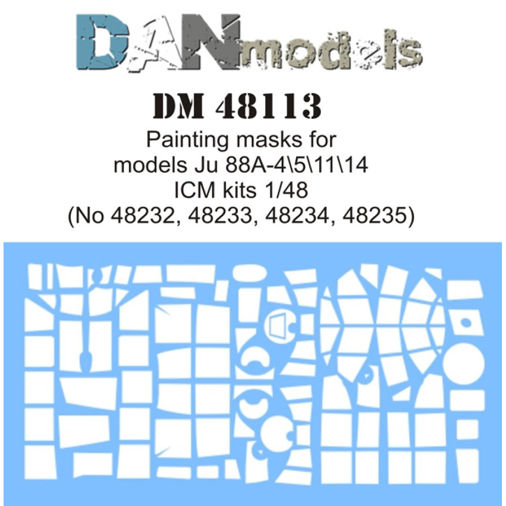 Painting masks for model Ju 88A-4\5\11\14 ( ICM 48232, 48233, 48234, 48235 )  1/48 DANmodels  48113