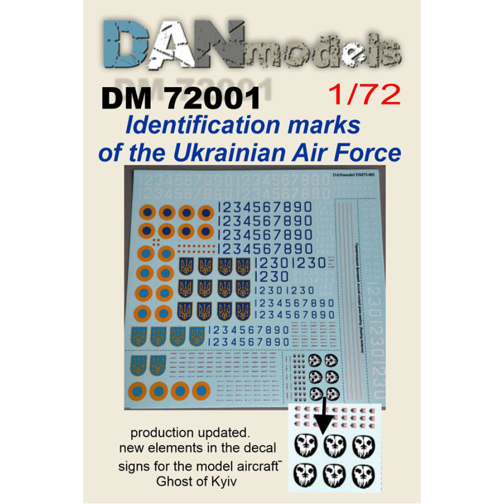 Decal Ukrainian Air Force scale   1/72 DANmodels 72001