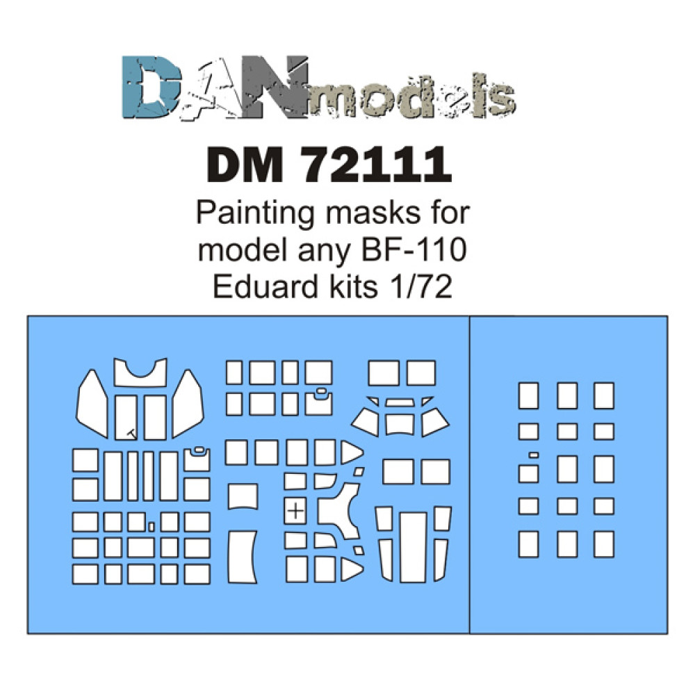 Painting masks for model BF-110 ( Eduard kit ) 1/72 DANmodels  72111