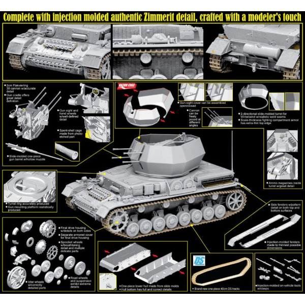 Німецька зенітна САУ FlaK.Pz. IV Ausf. G "Wirbelwind"  1/35 Dragon Models 6565