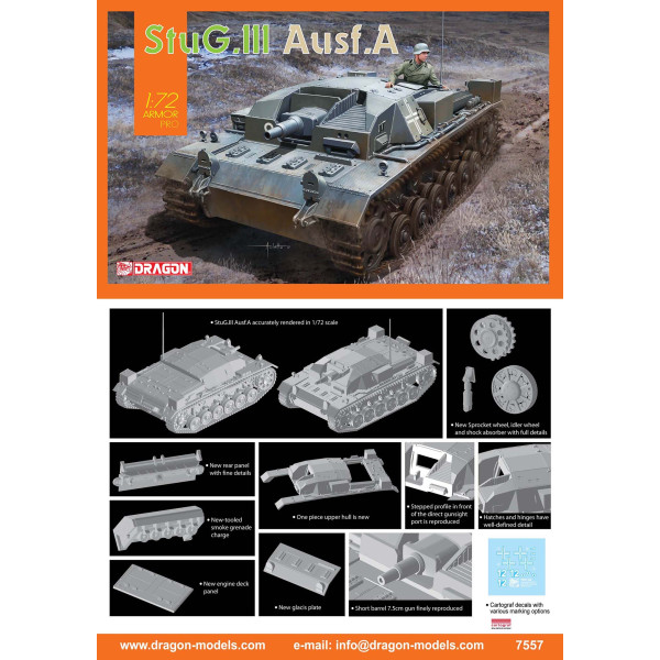 Танк StuG.III Ausf.A  1/72 Dragon 7557