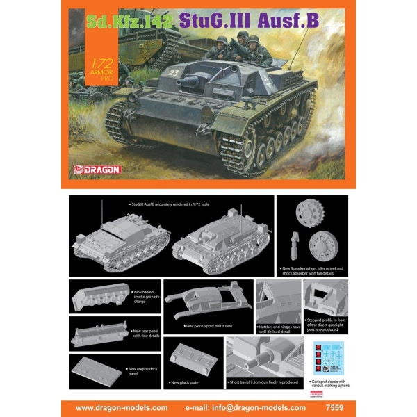 Танк Sd.Kfz.142 Stug.III Ausf.B  1/72 Dragon 7559