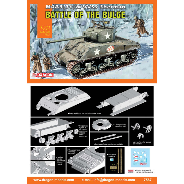 Танк M4A3(76)W VVSS Sherman 1/72 Dragon 7567