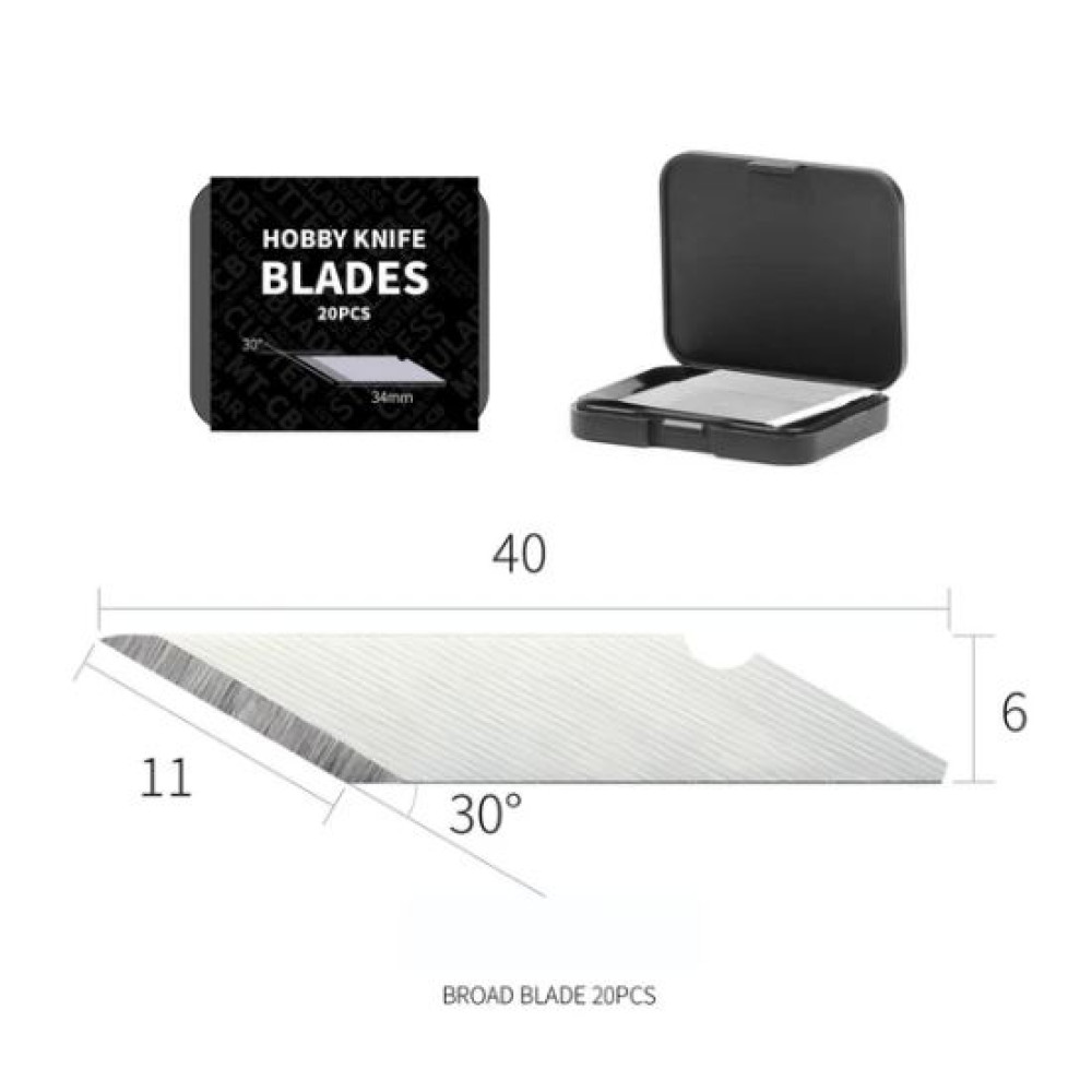 Set of wide blades - For designer knife 20 pcs DSPIAE DK-B01