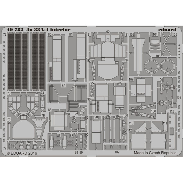Фототравлення Ju 88A-4 інтер'єр (icm) 1/48 Eduard 49782