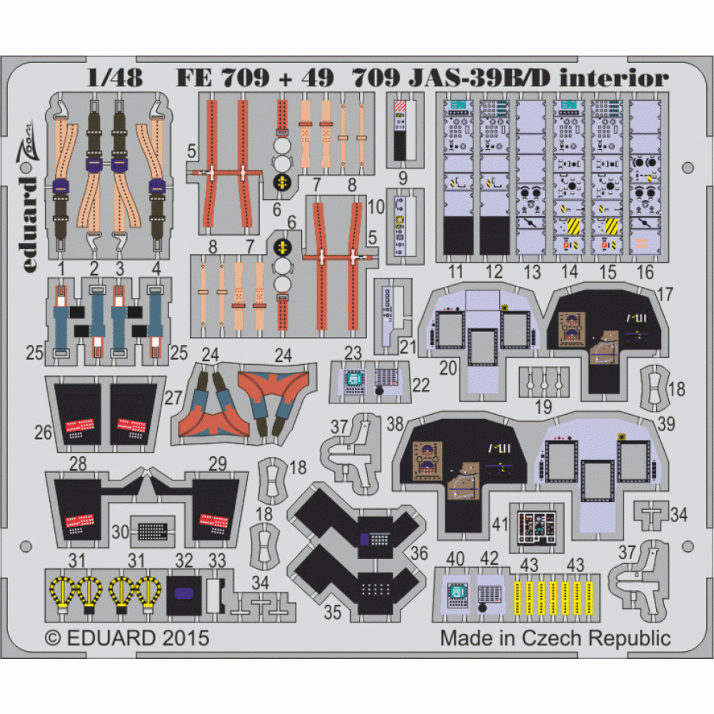 JAS-39B/ D interior S. A. 1/48 Eduard FE709