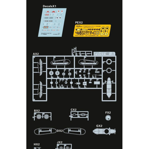 French tank FT-17 cast turret type 1 /72 FlyHawk FH3000