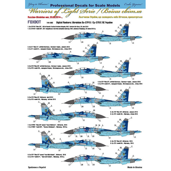 Sukhoi Su-27S/P Ukranian Air Forces, digital camouflage  1/144 Foxbot 144-002