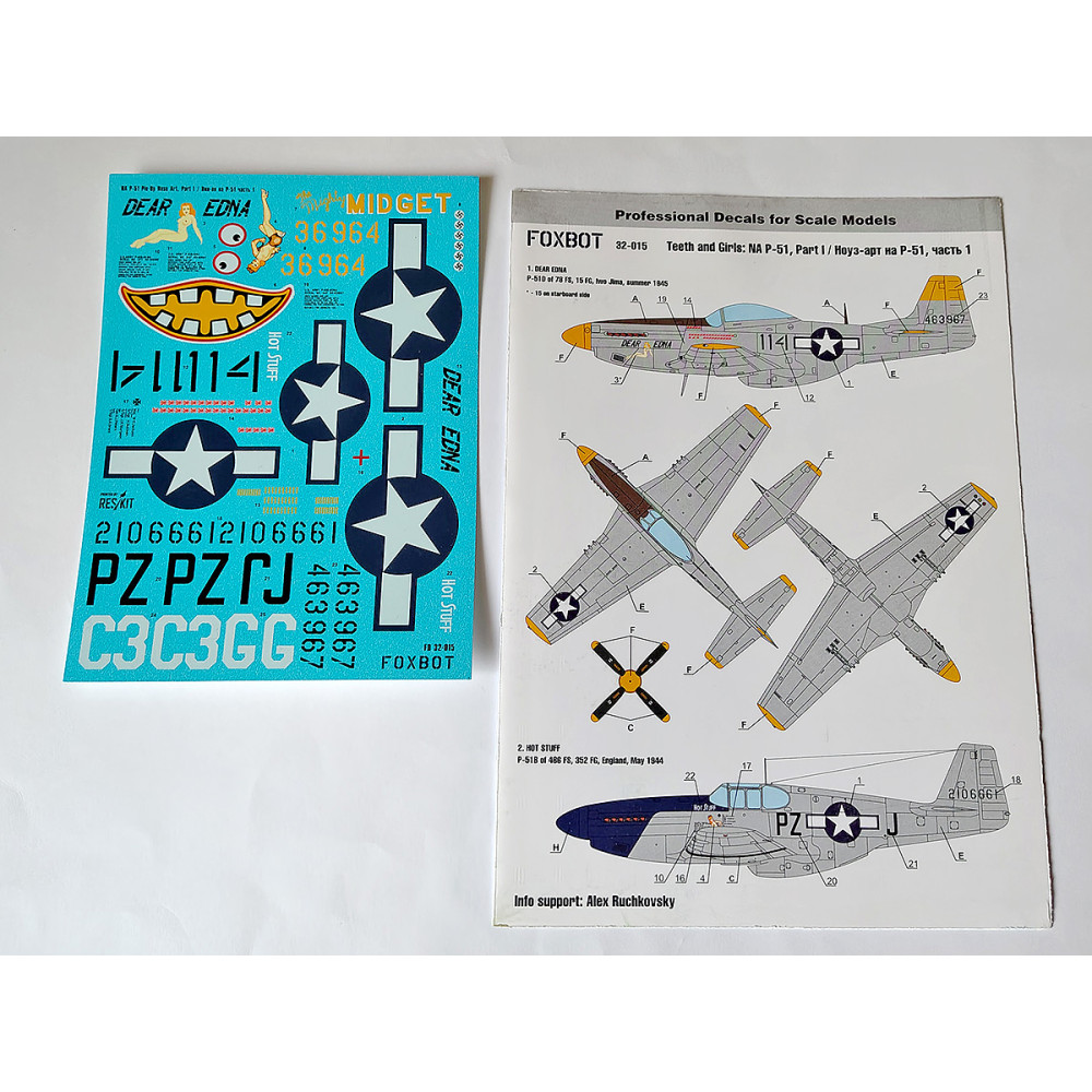 Декаль Носова частина P-51 Mustang  1/32 Foxbot 32-015