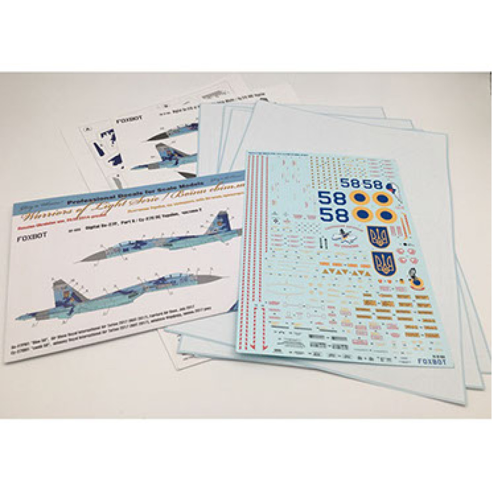 Decal Su-27P Ukrainian Air Forces, digital camouflage Part 2 (decals with masks) 1/32 Foxbot 32-033A