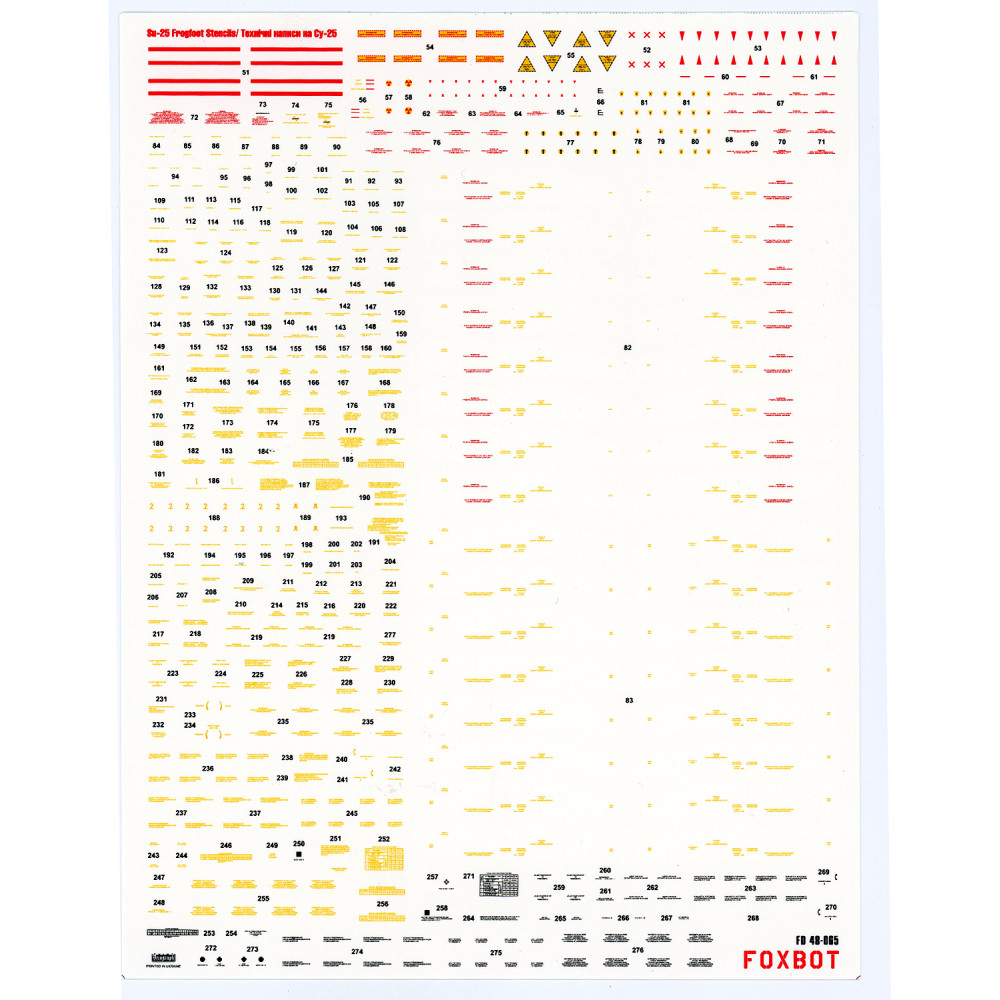 Decals Stencils for Su-25 Ukrainian Air Forces 1/48 Foxbot 48-065