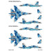 Decals Ukrainian Su-27 and Su-27UB with Flora camouflage and Stencils  1/48 Foxbot 48-094T