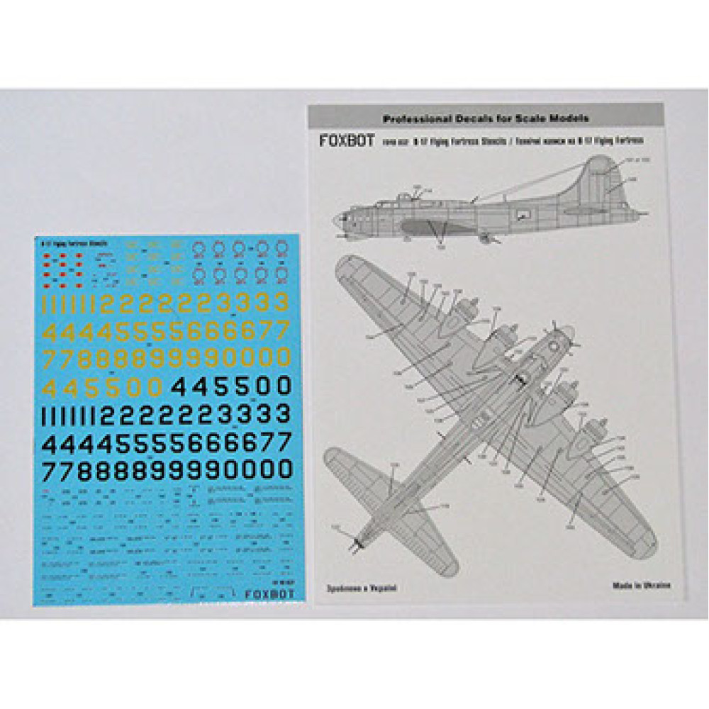 Decals Stencils for Boeing B-17 Flying Fortress 1/48 Foxbot 48-032