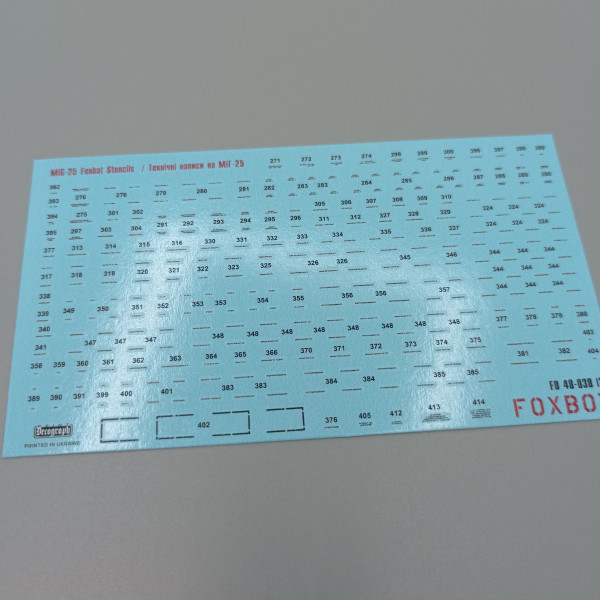 Decals Ukrainian Foxbats: MiG-25PDS and Stencils 1/48 Foxbot 48-035T