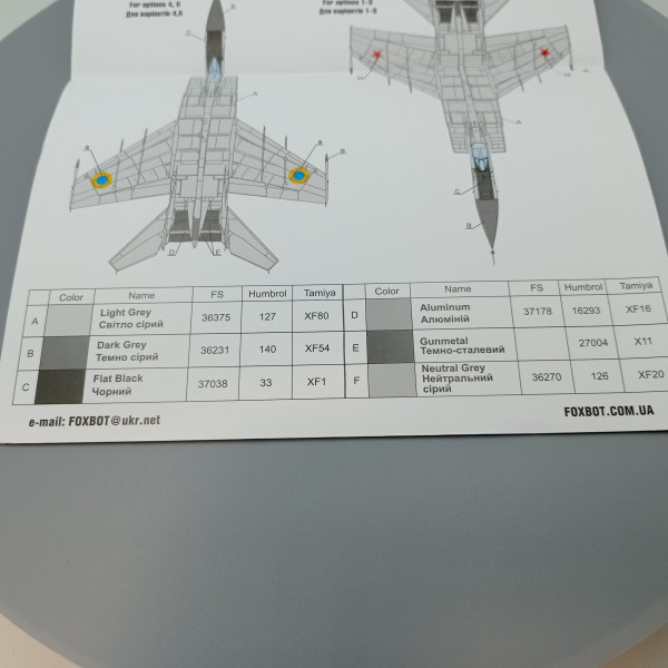 Decals Ukrainian Foxbats: MiG-25PDS and Stencils 1/48 Foxbot 48-035T