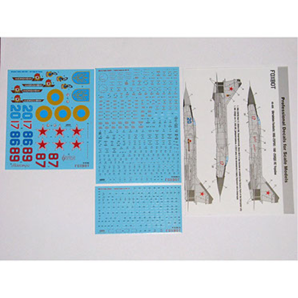 Decals Ukrainian Foxbats: MiG-25PDS and Stencils 1/48 Foxbot 48-035T