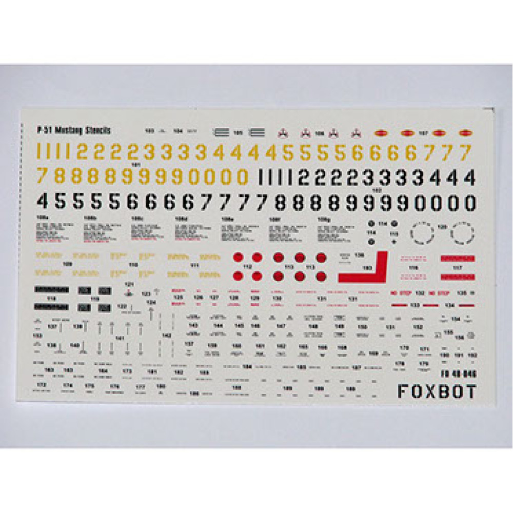 Decals Stencils for P-51 Mustang 1/48 Foxbot 48-046