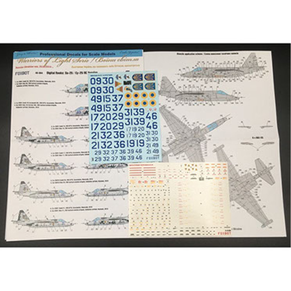 Decals Digital Rooks: Su-25, Ukrainian Air Forces and Stencils 1/48 Foxbot 48-064T
