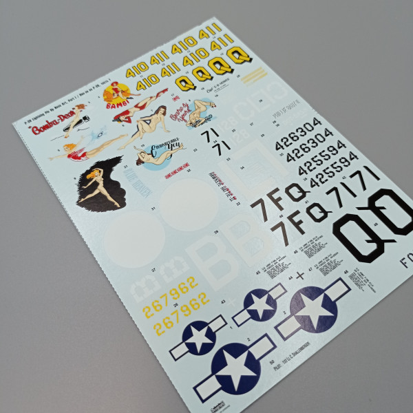 Decals Lockheed P-38 Lightning Pin-Up Nose Art (Part I) 1/48 Foxbot 48-081A