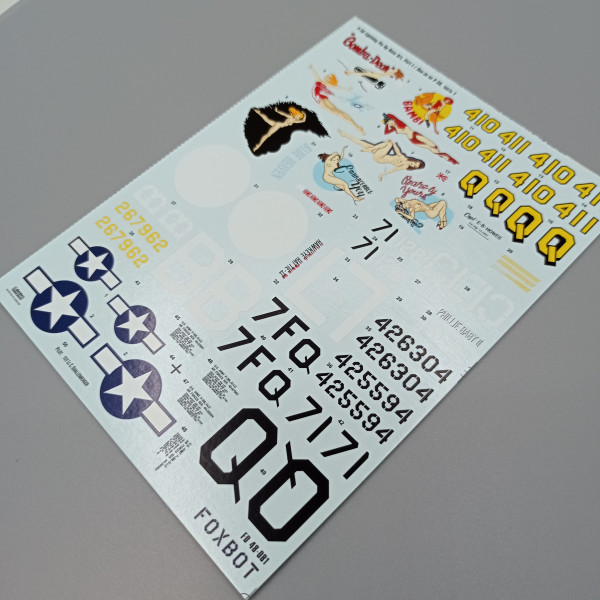 Decals Lockheed P-38 Lightning Pin-Up Nose Art (Part I) 1/48 Foxbot 48-081A