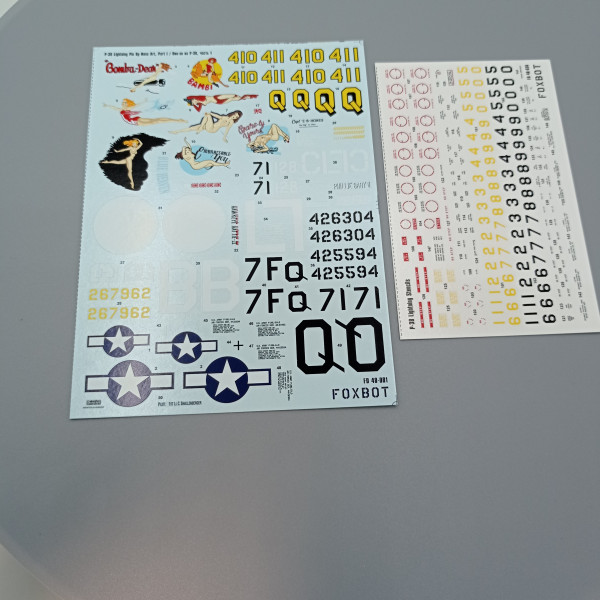 Decals Lockheed P-38 Lightning Pin-Up Nose Art and Stencils (Part I) 1/48 Foxbot 48-081