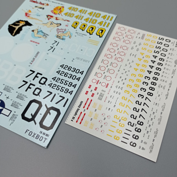 Decals Lockheed P-38 Lightning Pin-Up Nose Art and Stencils (Part I) 1/48 Foxbot 48-081