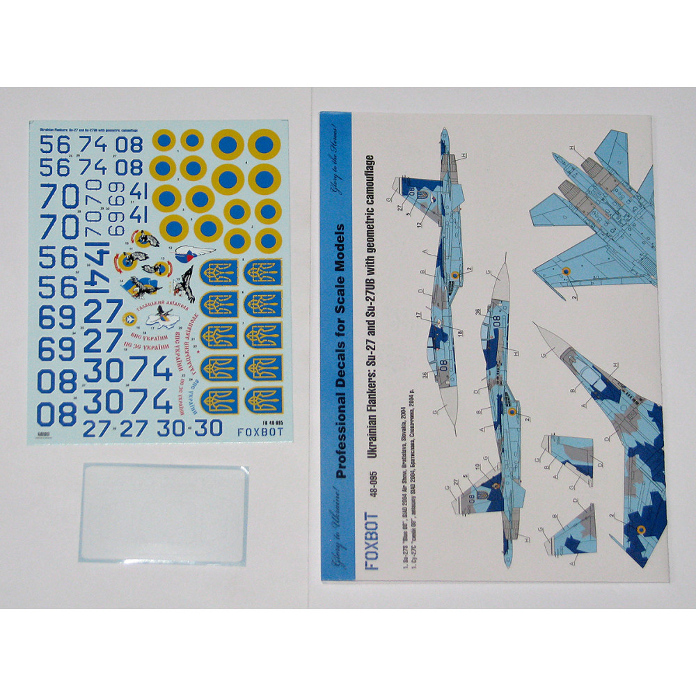 Decals Su-27 and Su-27UB Ukrainian Air Forces, with Geometric Camouflage 1/48 Foxbot 48-095