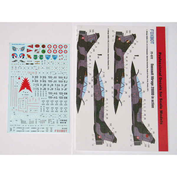 Decals Dassault Mirage 2000D 1/72 Foxbot 72-072