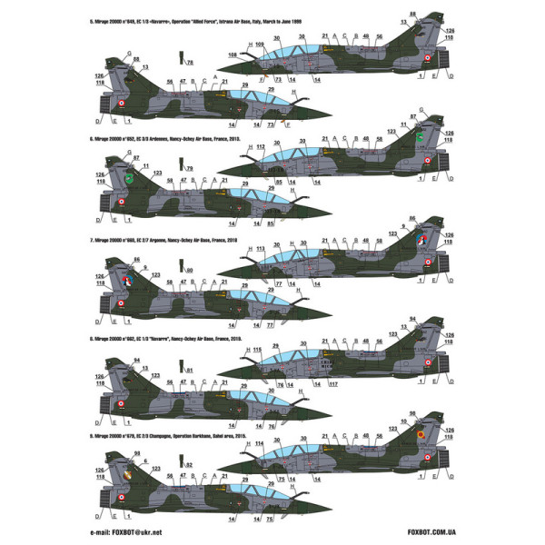 Decals Dassault Mirage 2000D 1/72 Foxbot 72-072