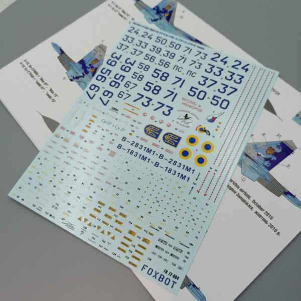 Decals Su-27S & Su-27UB Ukrainian Air Forces, digital camouflage 1/72 Foxbot 72-004