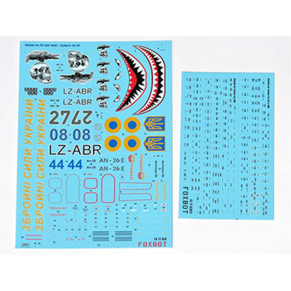 Decal Antonov AN-26 with Teeth 1/72 Foxbot 72-028