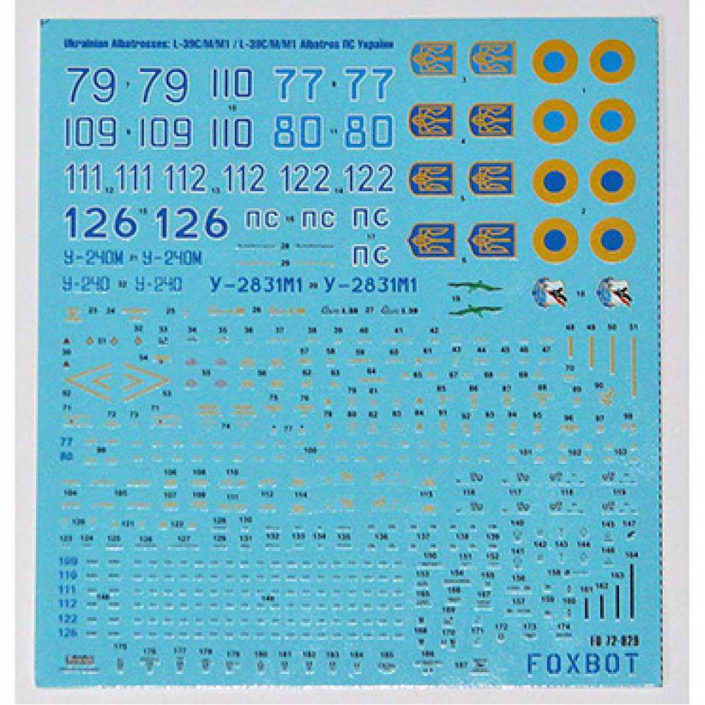 Ukrainian Albatrosses: L-39C/M/M1 Albatros ВПС України 1/72 Foxbot 72-029 Ukrainian Albatrosses: L-39C/M/M1 Albatros ВПС України 1/72 Foxbot 72-029