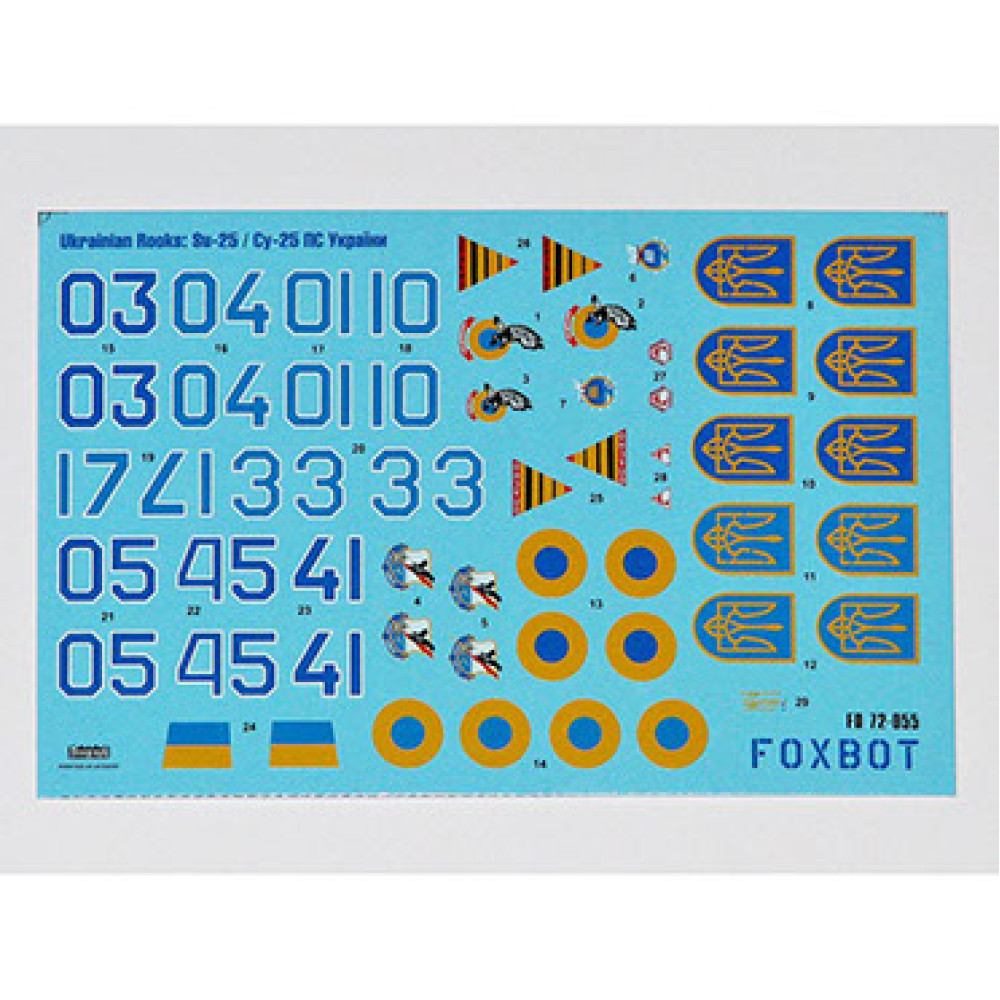 Decals Su-25P Ukrainian Air Forces, "Ukrainian Rooks" 1/72 Foxbot 72-055