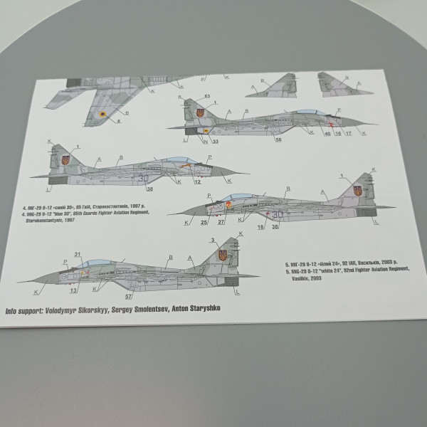 Decals Ukrainian Fulcrums: MiG-29 1/72 Foxbot 72-061