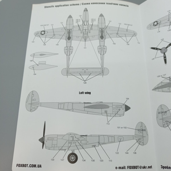 Decals Lockheed P-38 Lightning Pin-Up Nose Art and Stencils (Part I) 1/72 Foxbot 72-066