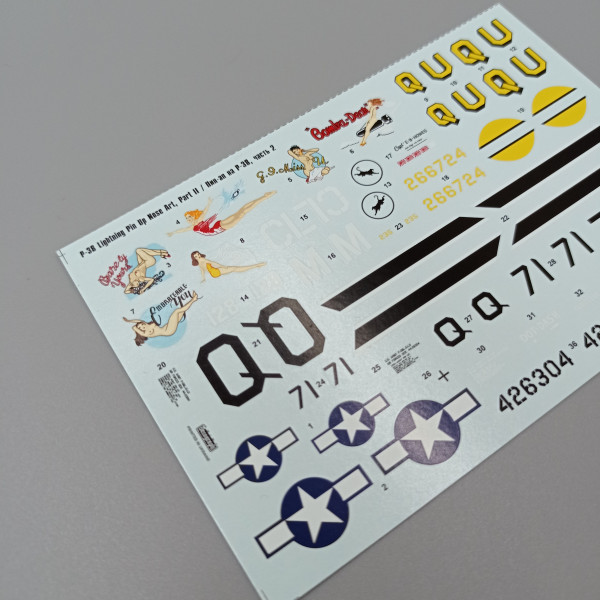 Decals Lockheed P-38 Lightning Pin-Up Nose Art and Stencils (Part 2) 1/72 Foxbot 72-067