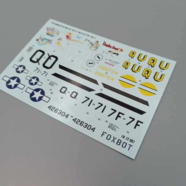 Decals Lockheed P-38 Lightning Pin-Up Nose Art and Stencils (Part 2) 1/72 Foxbot 72-067