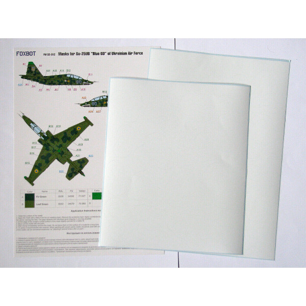 Masks for camouflage of the Su-25UB aircraft of the Air Force of Ukraine (№ 60 Blue) 1/32 Foxbot FM32-012