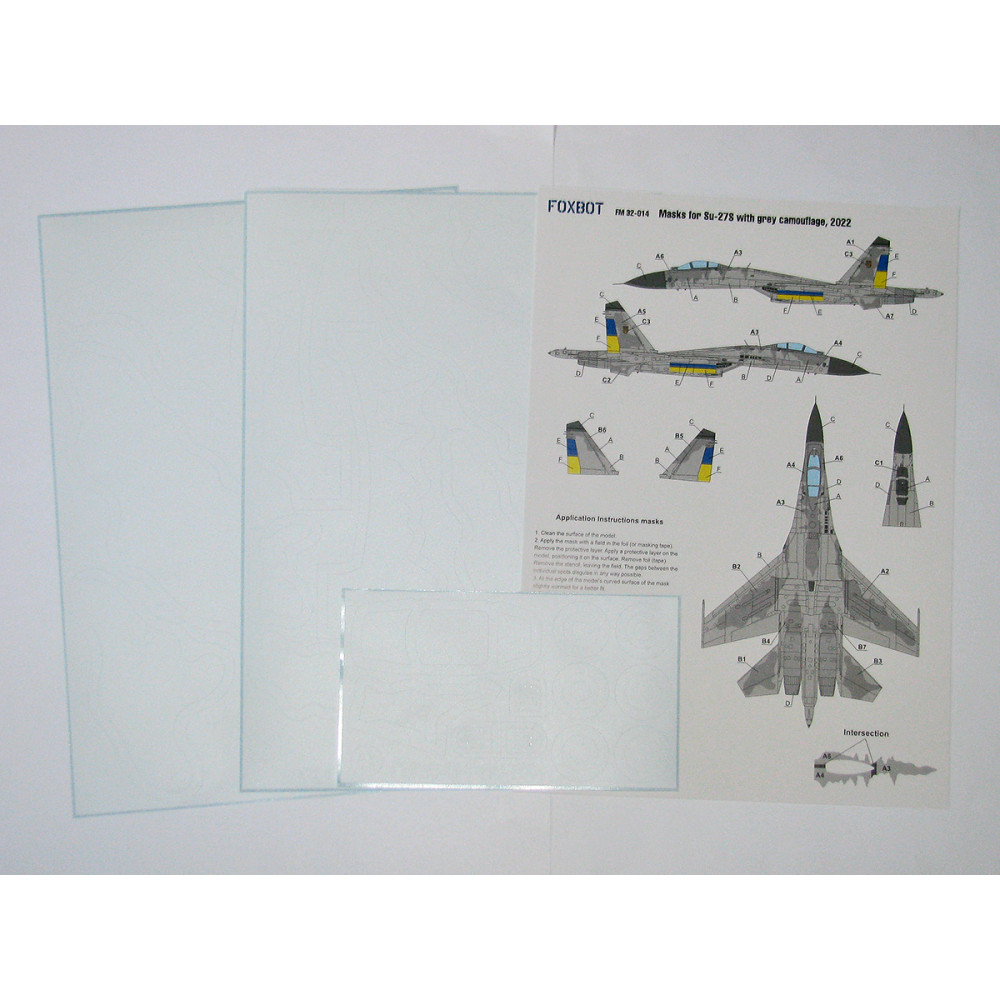 Masks Su-27S with Grey camouflage, Ukrainian Air Forces 1/32 Foxbot FM32-014 Masks Su-27S with Grey camouflage, Ukrainian Air Forces 1/32 Foxbot FM32-014