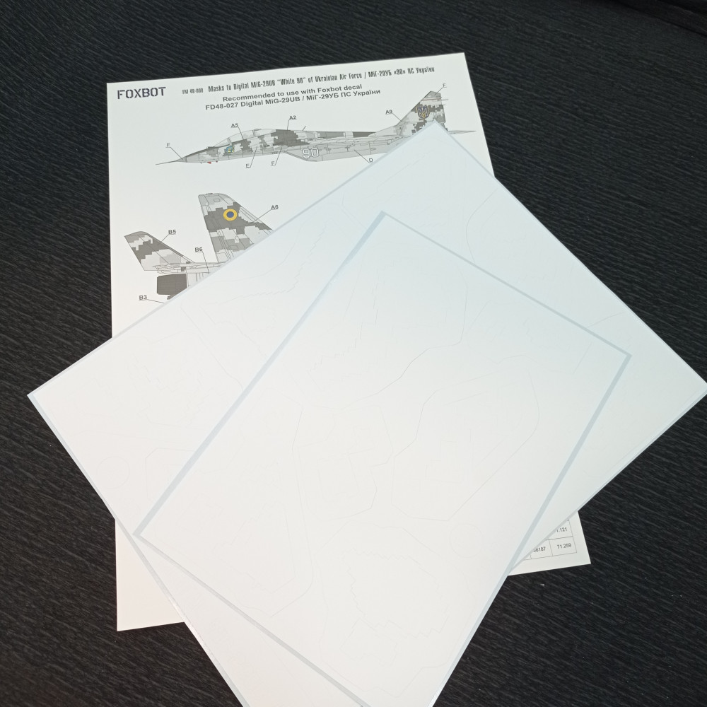 Digital Masks for MiG-29UB, Ukranian Air Forces, digital camouflage 1/48 Foxbot FM48-008