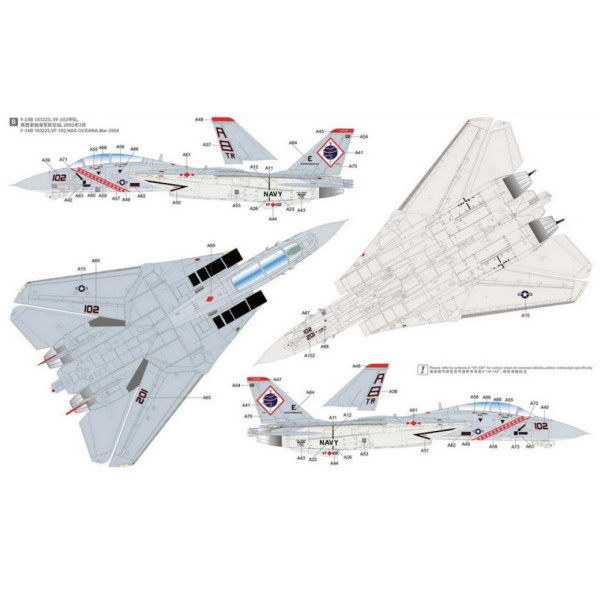 F-14B "Tomcat" US Navy carrier-based interceptor 1/48 Great Wall Hobby GWH L4828
